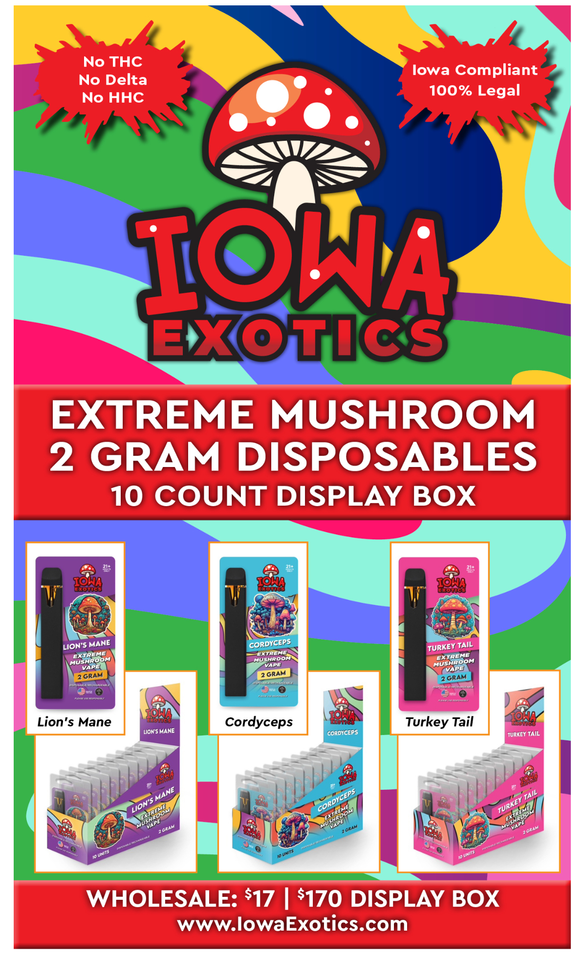 IOWA EXOTICS MUSHROOM 2G DISPOSABLE - SMOKE VALLEY